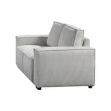 Reno 3 Seater Sofa Beige Colour Fabric Upholstery Wooden Structure Knock Down Feature In Back & Arms V43-SOF-RNO-BG