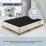 Palermo Queen Ensemble Bed Base Platinum Natural Sand Linen Fabric V63-823171