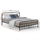 Artiss Bed Frame Metal Frames LEO - Queen MBED-C-LEO-Q-BK