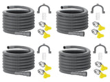 4X Drain Hose Extension Set Universal Washing Machine Hose 10Ft, Bracket Hose Connector and Hose V1369-AZ3-W-11223