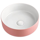 2021 Matte Pink outside Round 360 mm Dia top counter basin porcelain sink V549-360WHITEPINK