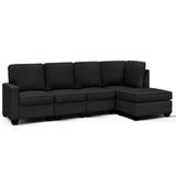 Artiss Modular Sofa Chaise Set 5-seater Dark Grey SBED-C-EP05-DA-GY-ABCDE