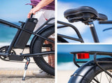 VALK Electric Fat Tyre Cruiser Bike, eBike with Throttle, Matte Black V219-BIKEMBVAF5KA