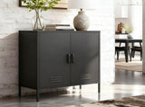 Artiss Buffet Sideboard Metal Cabinet - SWEETHEART Charcoal AI-LOCKER-MI-BK