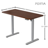 FORTIA Sit To Stand Up Standing Desk, 120x60cm, 72-118cm Electric Height Adjustable, 40kg Rated, V219-ADKSSTFO2WLSA