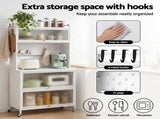 Artiss Kitchen Cabinet Storage Shelves Pegboard Cupboard Sideboard 80CMX164CM FUR-CAB-MEL-80X164-WH
