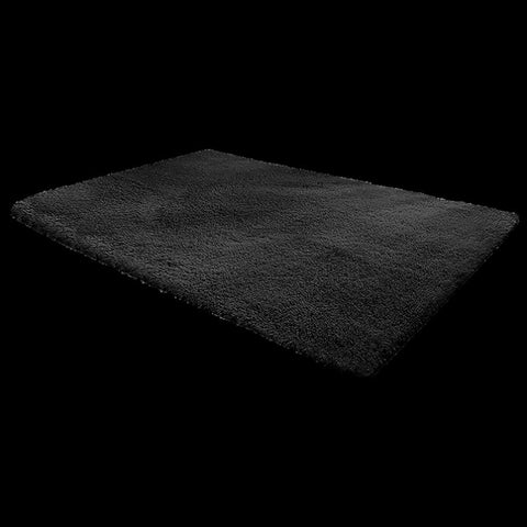 200x140cm Floor Rugs Large Shaggy Rug Area Carpet Bedroom Living Room Mat - Black V63-832171