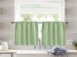 2 Pack Blackout Kitchen Curtains Green, 132 x 46 cm V1188-MS-604-009-4