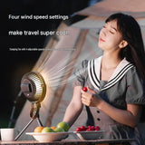 White Outdoor Camping Fan with Tripod & Lantern - 20000mAh Rechargeable Tent Fan with 360&deg Rotation, V888-ELOSUNG56704