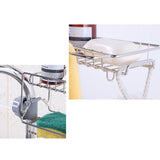 HOOWIFFY Silver Stainless Steel Faucet Storage Rack Adjustable Sponge Holder for Draining Kitchen V1189-WXFWAL-20260326-02619