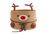 Christmas Deer Basket, Reindeer/Elk Christmas Storage Baskets for Gifts, Reindeer Toy Storage V1366-AZ2-W-20803