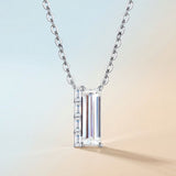 Elegant Moissanite Pendant Necklace with Square Cut Gemstone, Hypoallergenic 925 Silver Plated V1341-ZY-4TL7TS9F-MOISSANITE-PREMIUMS925