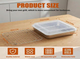 8x8 Inch Stainless Steel Pan with Lid and Rack - Cake Pan with Lid for Brownies Casseroles V1369-AZ3-W-11131