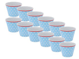 12PCS Light Blue Dot Pattern Imitation Ceramic Water Cup Drinking Mug for Restaurant School Gift V1294-YM0901-3118210153011