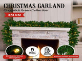 Christabelle 2.7m Christmas Garland with LED Lights Chadwick Tree Decoration Ornament 112_OPCG274