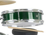Karrera Mini 4-Piece Children Drum Kit Set Wooden with 2 Toms Bass Pedal Snare Stool Metallic G 4PC-DRUM-GN