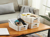 6 Pack Storage Baskets with Bamboo Lids, Plastic Woven Storage Bins, Stackable Organizer Baskets for V1237-ZY00B0DRJPY8BH