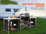 Camping Kitchen Table, Folding Outdoor Cooking Table with Storage Carrying Bag, Aluminum Cook V952-DFBKYDCFHSHSBD243V0