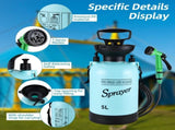 Portable for Camping with 7 Spray Modes, Hand Press Camping with Removable Hose and V1107-132-03155