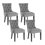Artiss Dining Chairs Set of 4 Velvet French Provincial Grey UPHO-C-DIN470-VEL-GYX4