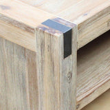 TV Cabinet with 3 Storage Drawers with Shelf Solid Acacia Wooden Frame Entertainment Unit in Oak V43-TVC-NOW-OAK