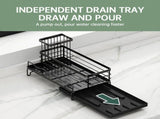 Sponge Holder for Kitchen Sink Caddy Organizer with Detachable High Brush Holder Rustproof Stainless V1294-YM0901-H48548S