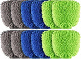12 Pcs Car Wash Mitts - Chenille Microfiber Scratch Free Ultra Absorbent Sponge Cloths for Cars, V1259-DP01-A-5514