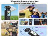 WHITE**4K HD 180&deg Rotating Anti-Shake Action Camera1.9-Inch Screen 2000mAh Battery, Compact & V1102-YDXJ002