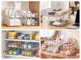 Artiss 2 Pack Clear Pull Out Cabinet Organiser 2 Tier Storage Drawers USS-A-PET