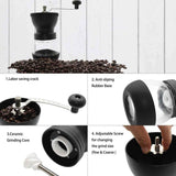 Coffee Bean Grinder - Manual Hand Stainless Ceramic Burr Core Glass Jar Nut Mill V238-SUPDZ-28219838398544