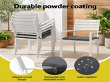 Gardeon Outdoor Dining Set 11PCS Aluminum Extendable Table and Chairs Patio Furniture White FF-DINING-11ALU-WH-ABCD