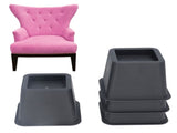 6Pcs 3 Inch Trapezoid Furniture Risers Sofa Leg Pads for Bed Table Cabinet Sofa Feet Black V1294-YM0716-3116220007911