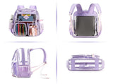 Black Clear Transparent Backpack - Stylish PVC School Bag with Multiple Pockets V888-ELOSUNG16248