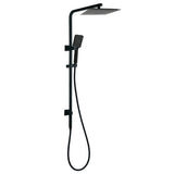 Matt Black Dual Shower Square 10" Rain Head 3 Modes Handheld Silde Rail Arm Set V1233-C6202BHS002M4CBSS1001B