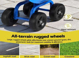Gardeon Garden Seat 360 Swivel Rolling Adjustable Height Work Scooter Cart Wheels Heavy Duty 150kg GCT-ADJUST-360-BL