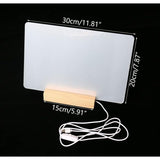 Luminous Transparent Acrylic Writing Board Clear Memo Message Frame Office Decoration, 30 x 20cm V1237-ZY-522-0082