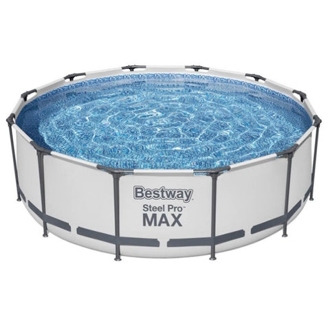 Bestway Swimming Pool 366x100cm Steel Frame Round Above Ground Pools w/ Filter Pump 9150L BW-POOL-366CM-56419