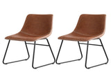 Artiss 2x Dining Chairs Retro PU Leather Kitchen Lounge Cafe Accent Chair Brown UPHO-C-DIN-2503-BRX2