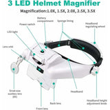 Magnifying Headband Glasses with Illuminated Magnifier with 3 LED Lights, 1.0X to 3.5X, 8X Secondary V1237-MS-626-394