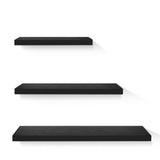 Artiss Floating Wall Shelf Set of 3 Black FURNI-WALL-SHELF-BK