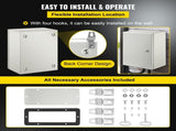 Steel Electrical Box 16'' x 12'' x 8'' Electrical Enclosure Box, Carbon Steel Hinged Junction Box, V952-DQXJSTCFS40X30X20V0