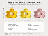 Cute Smiley Flower Ceramic Vase - Glossy Floral Shaped Decorative Vase, Modern Tabletop V888-ELOSUNG57131-3
