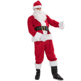 Santa Claus Costume 7 Parts Complete Set for Adults Cosplay with Elf XL 180-195cm V1188-YUF-19703-1