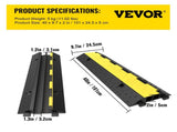 Cable Protector Ramp, 5 Packs 2 Channels Speed Bump Hump, Rubber Modular Speed Bump Rated 11000 LBS V952-DLBHQXSLX5PCSZUIBV0