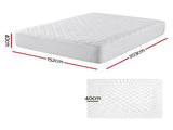 Giselle Waterproof Mattress Protector 100% Cotton Quilted Fitted Cover Queen MP-COT-WHITE-Q
