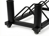 Centra Horizontal Bumper Plate Rack with Wheels Barbell Weight Storage Holder SP1093-BK-AU