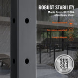 Cable Railing Post, 42" x 1" x 2" Steel L-Shaped Hole Corner Railing Post, 12 Pre-Drilled Holes, V952-1JZLGZHS1067CSWRBV0