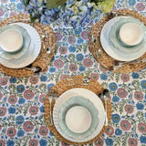 Kolka Kumudani Hand Block-Printed Tablecloth - Pink V563-0084
