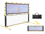 Everfit Pickleball Net Rebounder Portable Training Practice 6FT Black Yellow PB-B-6FT-YE