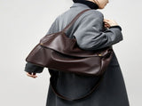 Large Capacity Women's Top-Grain Leather Tote Vintage Soft Leather Shoulder & Crossbody Bag for V1232-DRLDJB-002